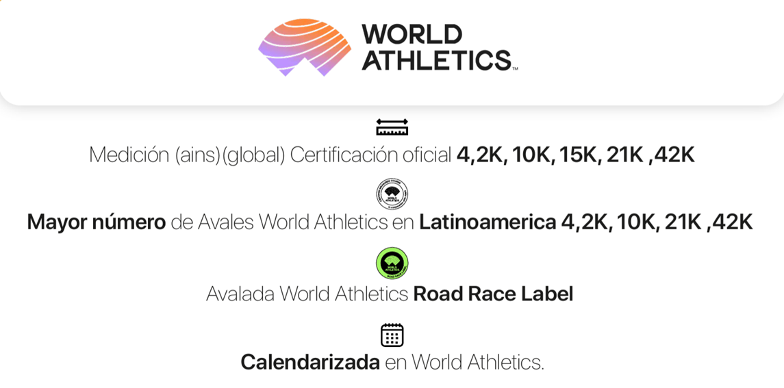 Sello World Athletics: medición certificada, mayor número de avales en Latinoamérica, Road Race Label y calendarizada